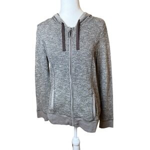 SOMA French Terry Zip Hoodie Jacket Size Small Brown Marled Lounge Leisure Comfy